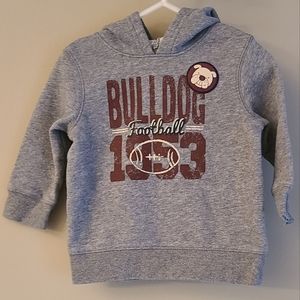 "Bulldog Football" soft grey pullover hoodie